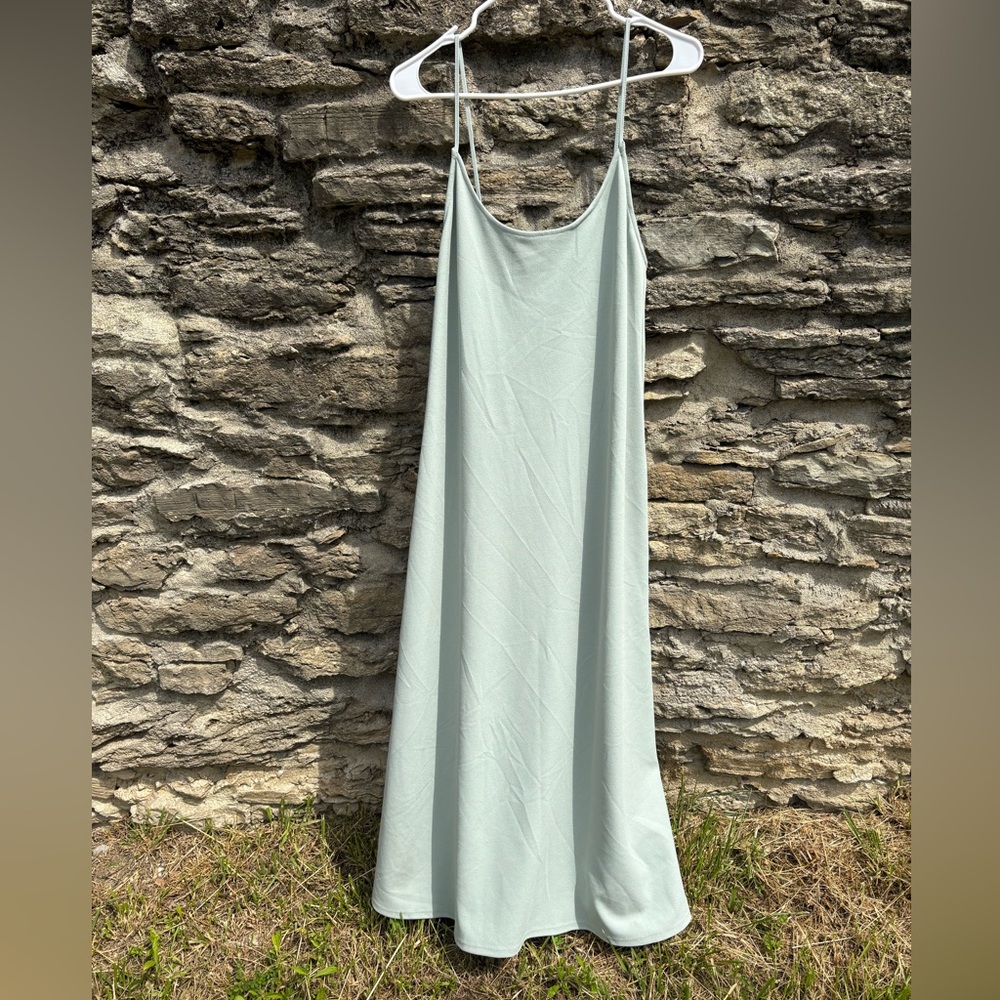 Zara Elegant Light Green Maxi Dress